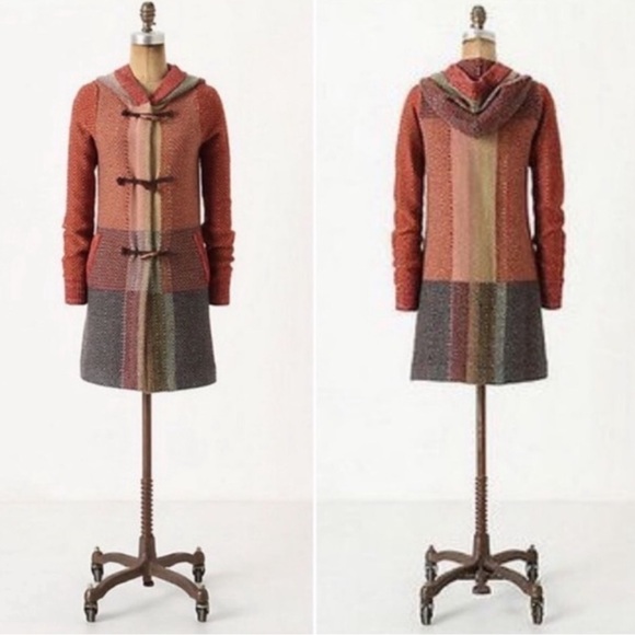 Anthropologie Sweaters - ANTHROPOLOGIE  Sparrow Variegate Wool Sweater Hoodie Cardigan Jacket Size Medium